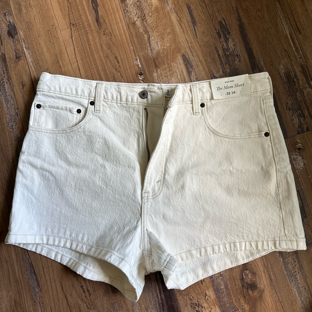 Abercrombie & Fitch Off-White Jean Shorts